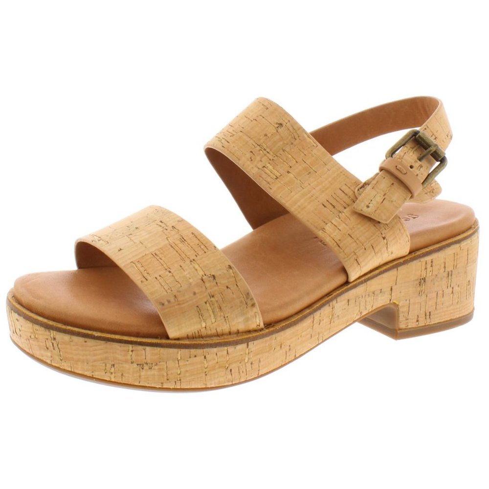 gentle souls Cork Two-Strap Platform Sandals in Light Tan